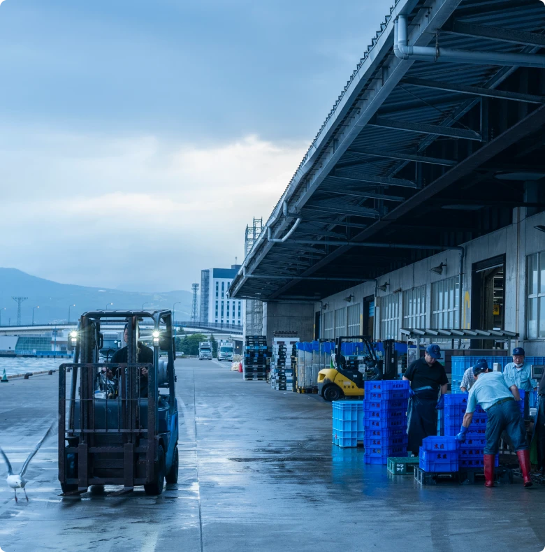 水産市場の作業請負事業